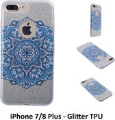 Uniek motief Glitter flower TPU Achterkant voor Apple iPhone 7/8 Plus- 8719273282465