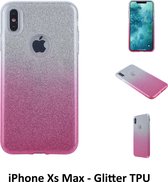 Kleurovergang Roze Glitter TPU Achterkant voor Apple iPhone Xs Max