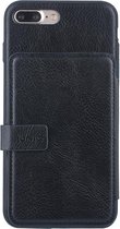 UNIQ Accessory iPhone 7-8 Plus Kunstleer Backcover hoesje met clip pasjeshouder - Zwart