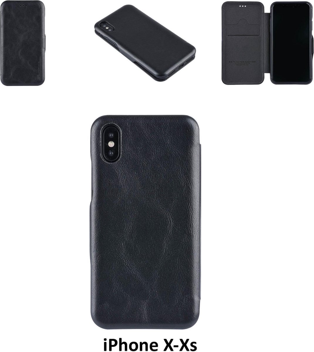 UNIQ Accessory Zwart hoesje iPhone X-Xs - Luxe Book Case
