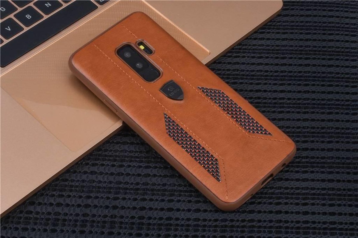 UNIQ Accessory Galaxy S9 Plus Kunstleer Hard Case Back cover - Bruin (G965)- 8719273284483