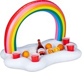 Relaxdays opblaasbaar Zwembad drankenhouder regenboog