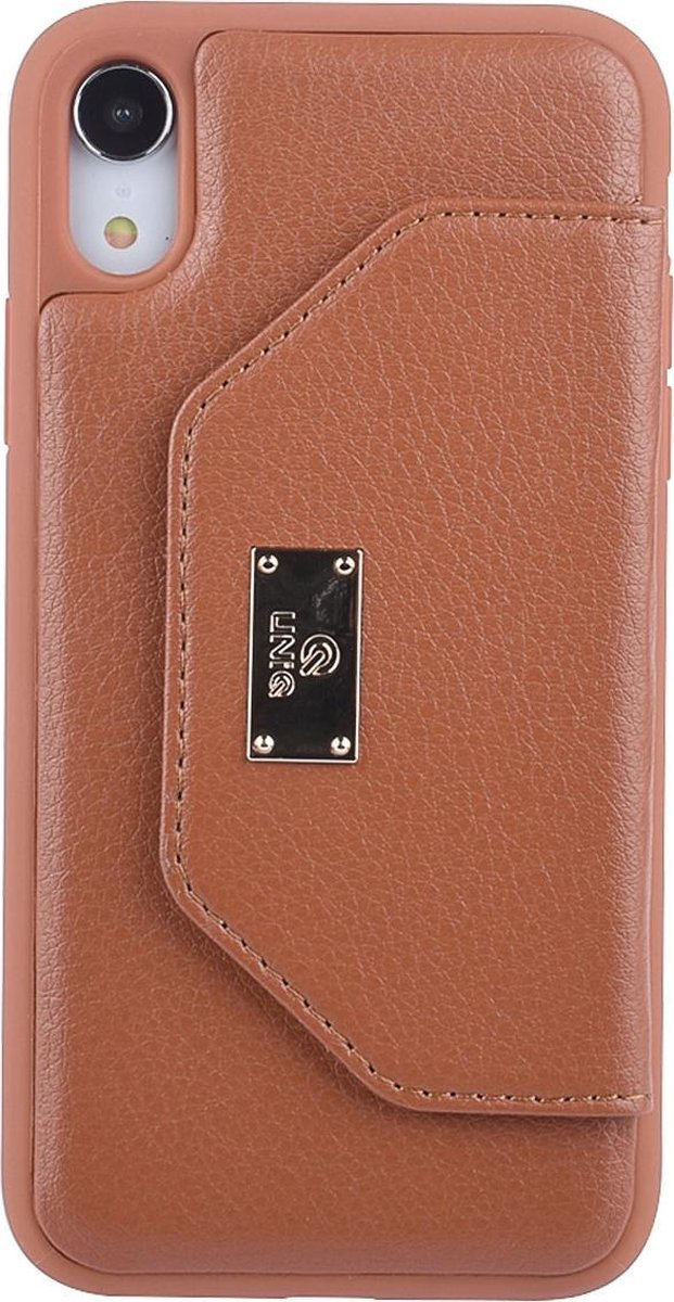 UNIQ Accessory iPhone XR Kunstleer portemonnee Hard Case Back cover - Bruin