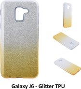 Kleurovergang Goud Glitter TPU Achterkant voor Samsung Galaxy J6 (J600F)