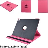 Apple iPad Pro 12.9 (2018) Hot Pink 360 graden draaibare hoes - Book Case Tablethoes