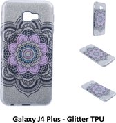 Uniek motief Glitter flower TPU Achterkant voor Samsung Galaxy J4 Plus (J415)- 8719273283073