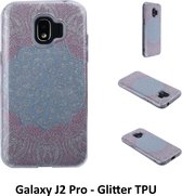 Uniek motief Glitter flower TPU Achterkant voor Samsung Galaxy J2 Pro (J2 Pro)- 8719273282922