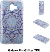 Uniek motief Glitter flower TPU Achterkant voor Samsung Galaxy J4 (J400F)- 8719273283059