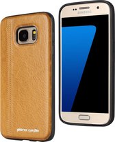 Geel hoesje van Pierre Cardin - Backcover - Stijlvol - Galaxy S7 - Luxe cover - Leer