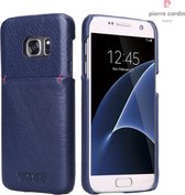 Blauw hoesje van Pierre Cardin - Backcover - Stijlvol - Leer - Galaxy S7 - Luxe cover