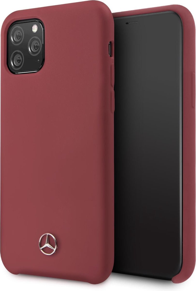 Rood hoesje van Mercedes-Benz - Backcover - Liquid - iPhone 11 Pro - Microfiber - MEHCN58SILRE