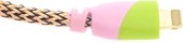 Lightning USB Kabel High Speed - Roze-Groen (8719273146699 )