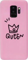 ADEL Siliconen Back Cover Softcase Hoesje Geschikt voor Samsung Galaxy S9 - Queen Roze