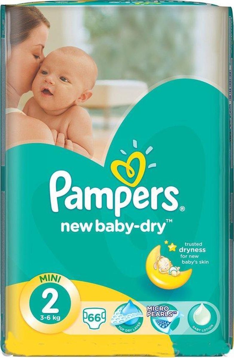 Vervolgen Steil Fruitig Pampers New Baby Dry luiers maat 2 (3 tot 6 kg) - 66 stuks | bol.com