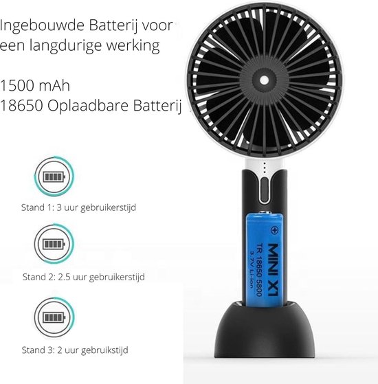 Motivatie Indringing opvoeder Tokomundo Mini Ventilator Oplaadbaar - Inclusief Batterij - Inclusief USB  Kabel - USB... | bol.com
