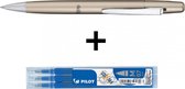 Pilot FriXion Ball LX – Luxe uitwisbare rollerball pen met gouden body - In gift box + 3 blauwe penvullingen