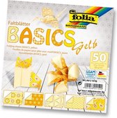 Vouwbladen 15x15cm 80g 10x5 ass. basics geelVouwbladen 15x15cm 80g 10x5 ass. basics geel