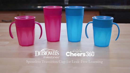 Dr. Brown's Cheers 360 Cup met handles roze 200 ml | bol.com