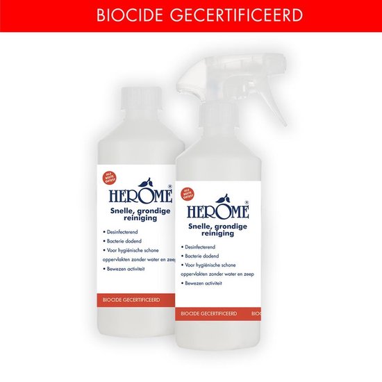 Foto: Herome direct desinfect sensitive parfumvrij spray literfles met navulling 80 alcohol voor desinfectie van oppervlakken en handen 2 1000ml 