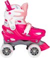 foto van Nijdam Rolschaatsen Verstelbaar - Feather Drops - Fuchsia/Roze/Wit/Zilvergrijs - 29-32