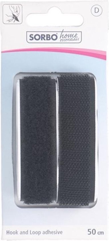 kabel doneren Schep Sorbo Home Essentials klitteband zwart - zelfklevend - 50 cm x 2 cm - extra  sterke... | bol.com