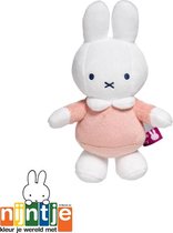 Nijntje - Knuffel - Miffy - Knuffel Rammelaar van Tiamo - Roze Wit - Dick Bruna