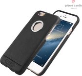 Zwart hoesje Pierre Cardin - Backcover - iPhone 6-6S - Leer - Luxe cover