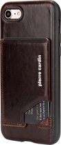 Bruin hoesje Pierre Cardin - Backcover - voor de iPhone 7-8 Plus - Stijlvol - Leer - Luxe cover