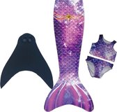 Luxe zeemeerminstaart purple star met bikini maat 10 met monovin schoenmaat 28/42