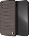 Bruin hoesje BMW - Backcover - Stijlvol - Leer - iPhone Xs Max - Perforated