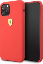Rood hoesje Ferrari - Backcover -iPhone 11 Pro - Soft touch - Silicone