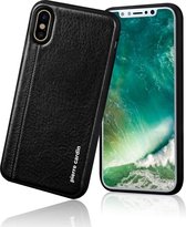 Zwart hoesje van Pierre Cardin - Backcover - Stijlvol - Leer - voor iPhone X-Xs - Luxe cover