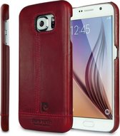 Rood hoesje van Pierre Cardin - Backcover - Stijlvol - Leer - Galaxy S6 - Luxe cover