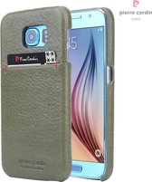 Groen hoesje Pierre Cardin - Backcover - Stijlvol - Leer - Galaxy S6 - Luxe cover