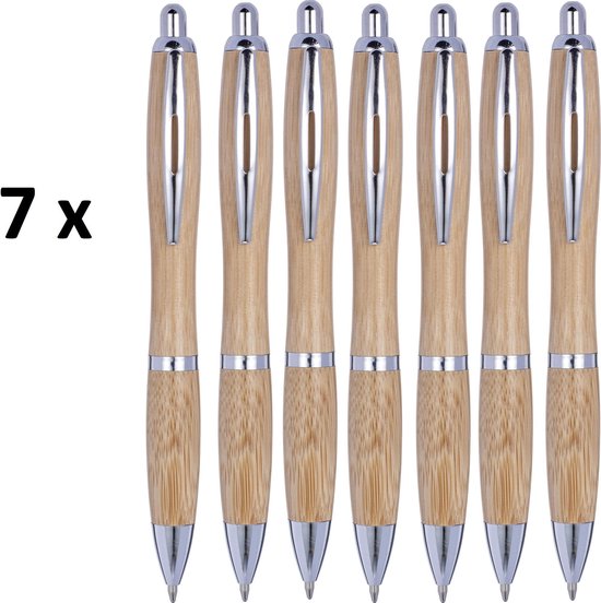 Bamboe Pennen Pen van Hout - metalen onderdelen - zwarte inkt -Houten | bol.com