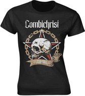 Combichrist Dames Tshirt -L- Skull Zwart