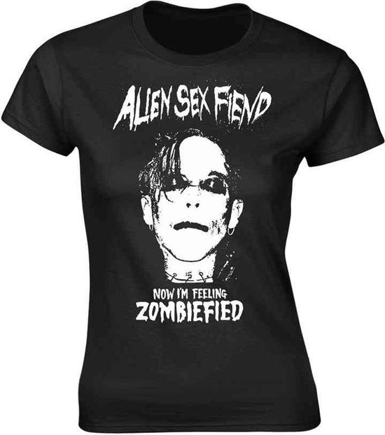 Alien Sex Fiend Dames Tshirt L Zombiefied Zwart 