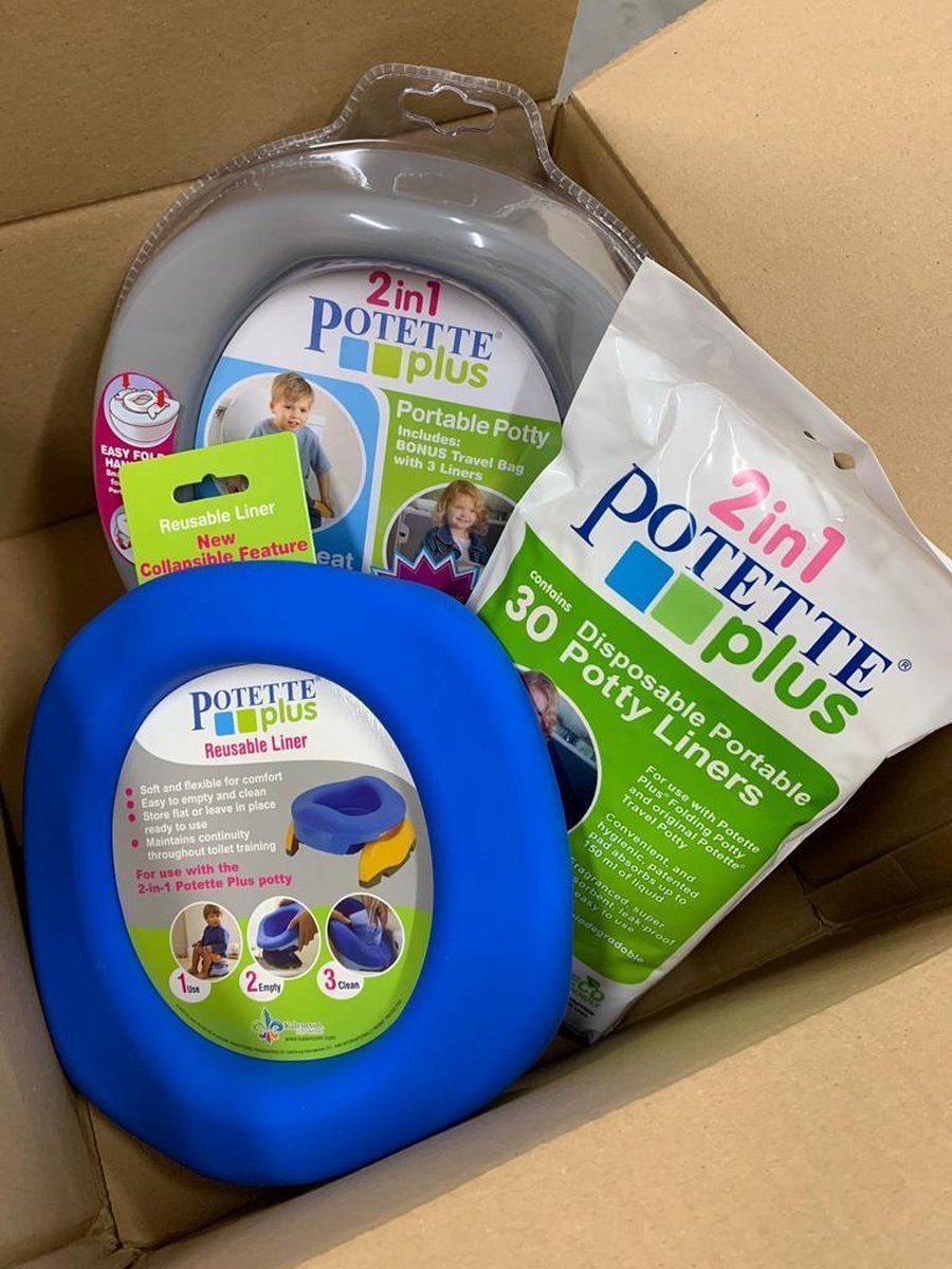 Goedkoopste PotettePlus voordeelpak - Reispotje - grijs-blauw