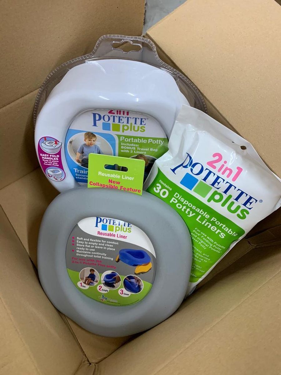 Goedkoopste PotettePlus voordeelpak - Reispotje - wit-grijs