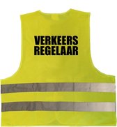 Verkeersregelaar vest / hesje geel met reflecterende strepen voor volwassenen - wegwerkzaamheden/incidenten/omleiding - veiligheidshesjes / veiligheidsvesten