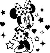 Zwarte Minnie Mouse muursticker - kinderkamer muursticker van Minnie Mouse 28x30cm