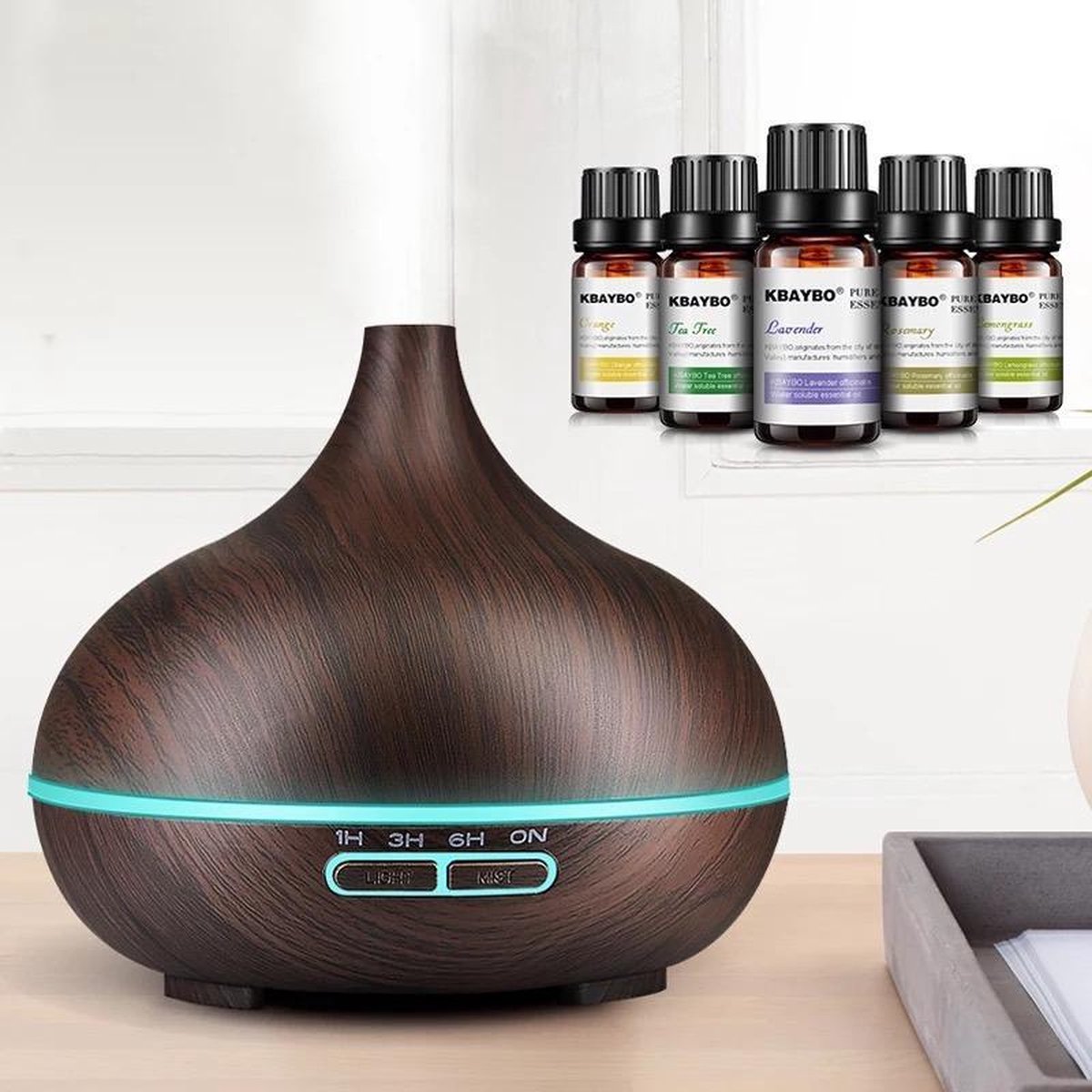 Goedkoopste LOUZIR HEERLIJKE AROMA diffuser GEUR VERSPREIDER Luchtbevochtiger - Olie Verdamper - Olie Vernevelaar MET LED LICHT -( exclusief oli )ZWART