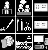 Magneet pictogrammen 'Schoolvakken kind' 5x5 cm|Dagritme planbord|PictoMix