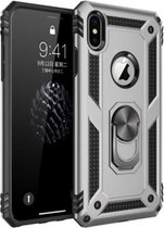 GSM-Basix Antishock Backcover met Magnetische Ringhouder voor Apple iPhone X/XS Zilver