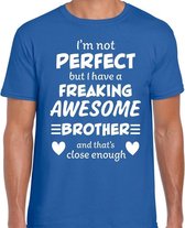 Freaking awesome Brother / broer cadeau t-shirt blauw heren L