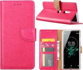 Bookcase Geschikt voor: Sony Xperia XZ3 - Roze - portemonee hoesje
