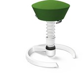 Aeris Swopper - ergonomische bureaukruk - wit onderstel - groene zitting - gliders - wol - hoog