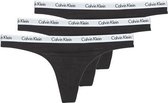 Calvin Klein dames strings (3-pack), zwart -  Maat: XL