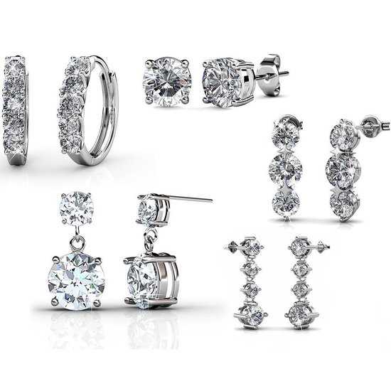 Yolora sieraden met Crystals from Swarovski ® - Oorbellen set - dames -  zilver... | bol.com