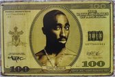 2pac, Tupac 100, Biljet, tupac, Mancave, Wand Decoratie, Emaille, Reclame Bord, Tekst, Metalen bord, Grappig, 20 x 30 cm, Mannen Cadeau, Bar, Cafe, Cave & Garden